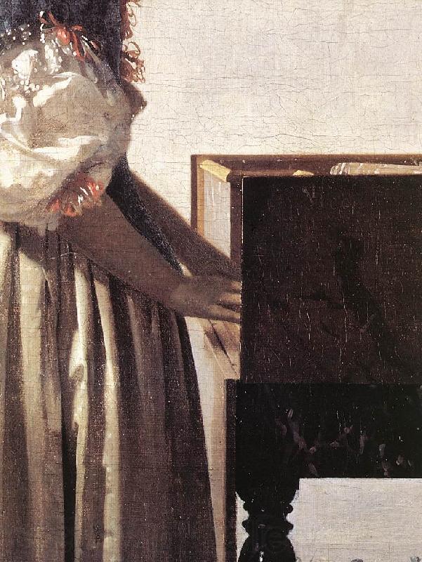 VERMEER VAN DELFT, Jan Lady Standing at a Virginal (detail) wer France oil painting art